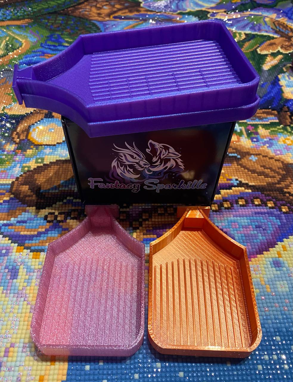 Grand plateau d'art Basic Diamond et deux petits plateaux d'art Basic Diamond.