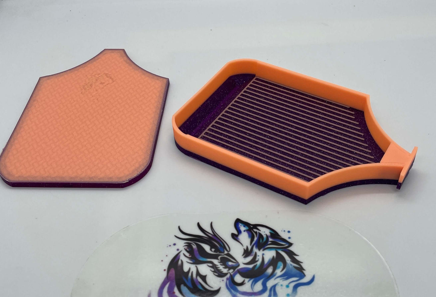 Glow-in-the-Dark Diamond Art Tray - Ghost Dragonling Design, Flawless Drill Alignment, Spooky Crafting Essential, Great Gift for Artists