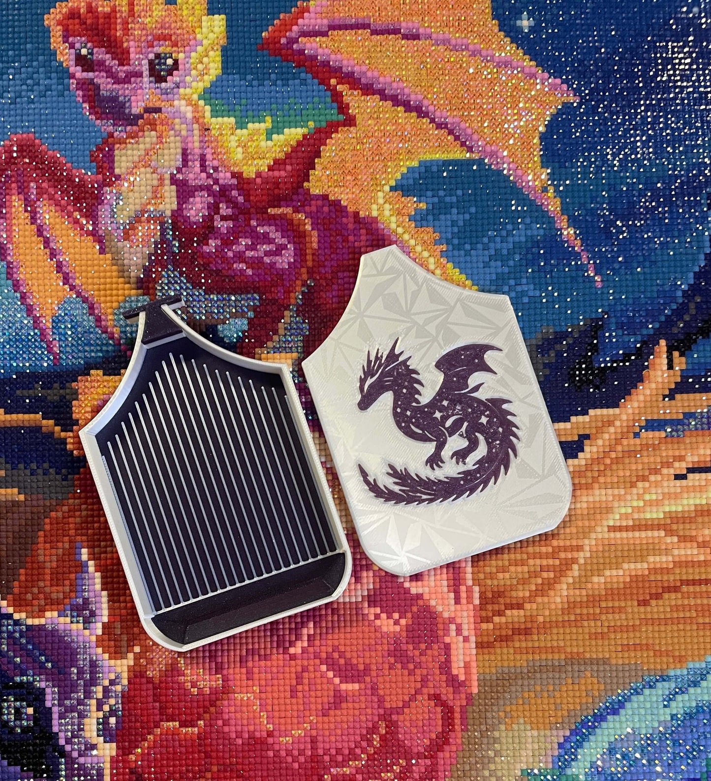 Space Dragonlings Diamond Art Tray, Galactic Sparkle Holder, For Diamond Painting Fans, Perfect Craft Gift