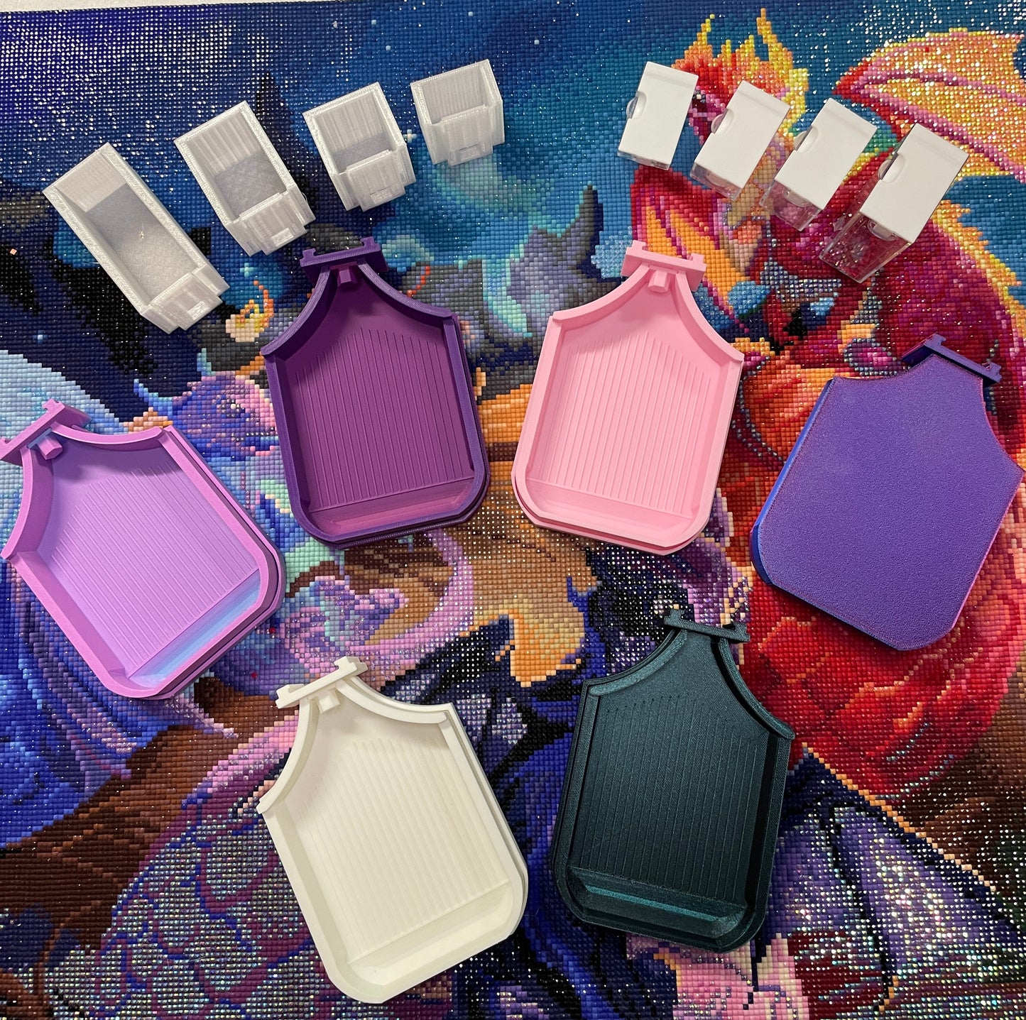 Plateau Diamond Art de luxe aux couleurs de soie pour points de diamant, peinture 5d, forets de peinture au diamant