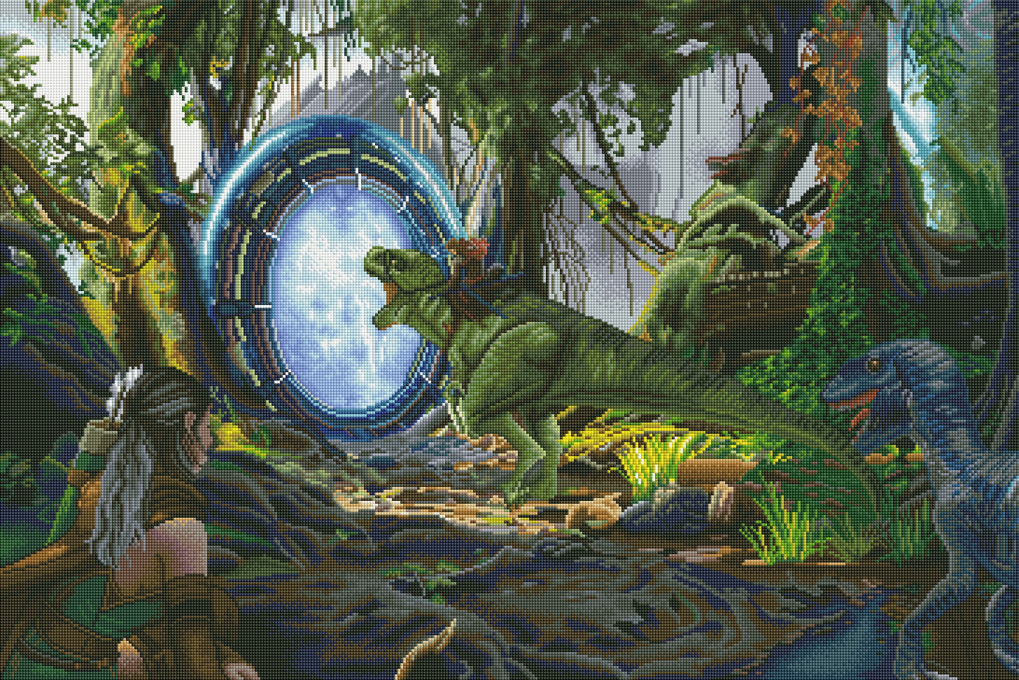 Dragonlings Fantasy Sparkills, handgerendertes Diamant-Kunstgemälde, 95 x 52,8 cm (37,4 x 20,79 Zoll).