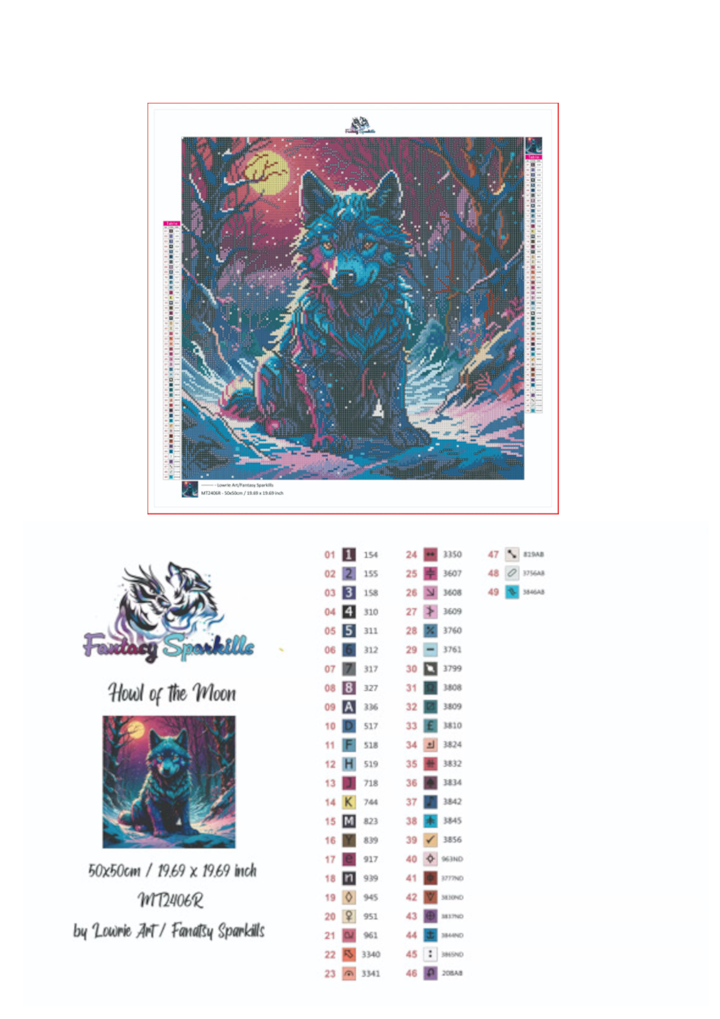 Dragonlings Fantasy Sparkills, handgerendertes Diamant-Kunstgemälde, 95 x 52,8 cm (37,4 x 20,79 Zoll).