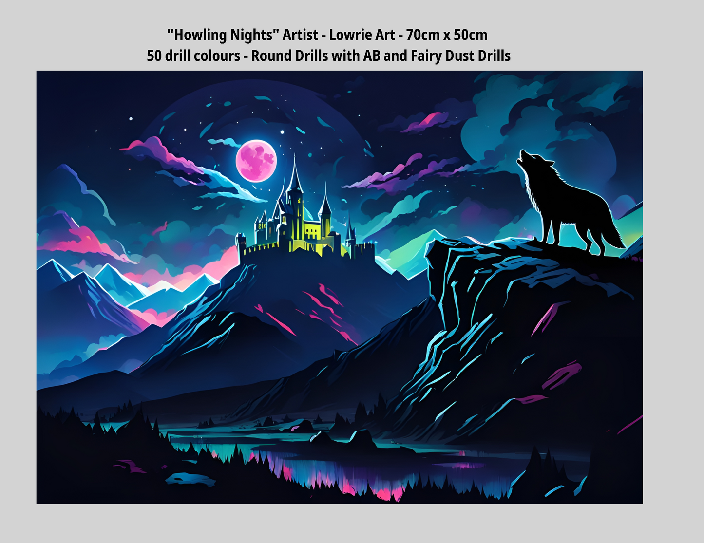 Dragonlings Fantasy Sparkills, handgerendertes Diamant-Kunstgemälde, 95 x 52,8 cm (37,4 x 20,79 Zoll).