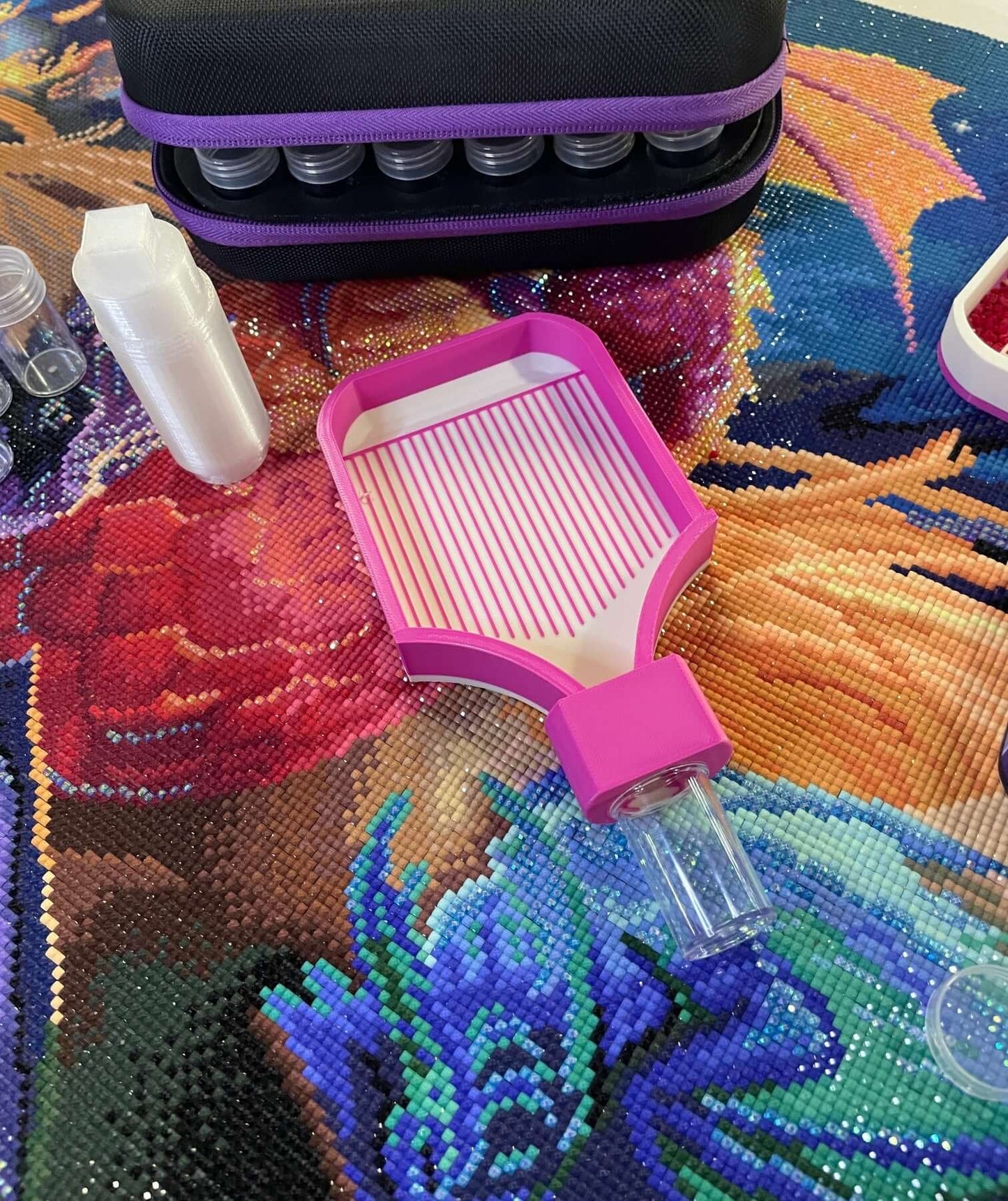 Screw & Shake, Diamond Art Tray With Screw in Drill Container Capability - Who Needs Funnels? Not You!