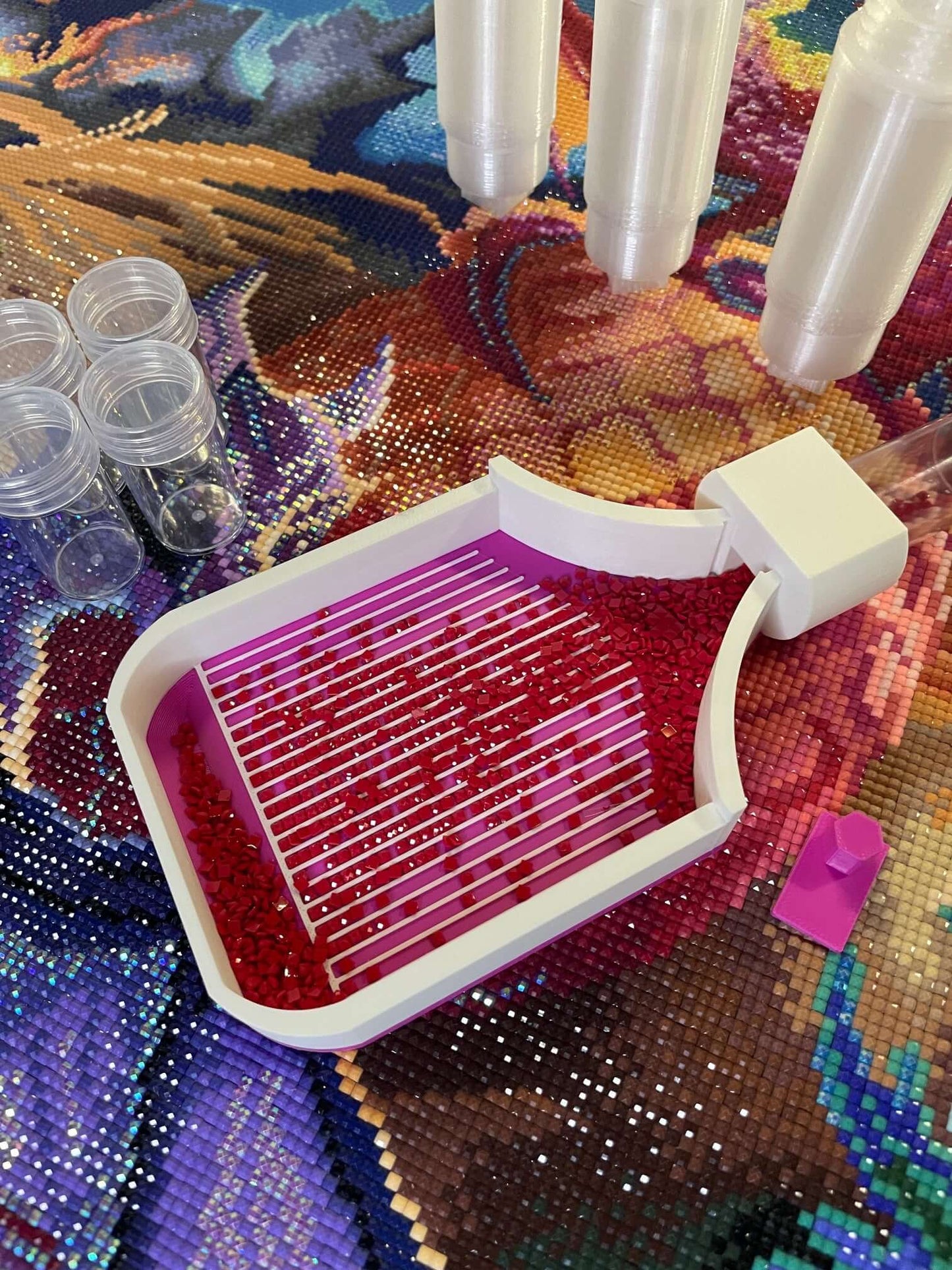 Screw & Shake, Diamond Art Tray With Screw in Drill Container Capability - Who Needs Funnels? Not You!