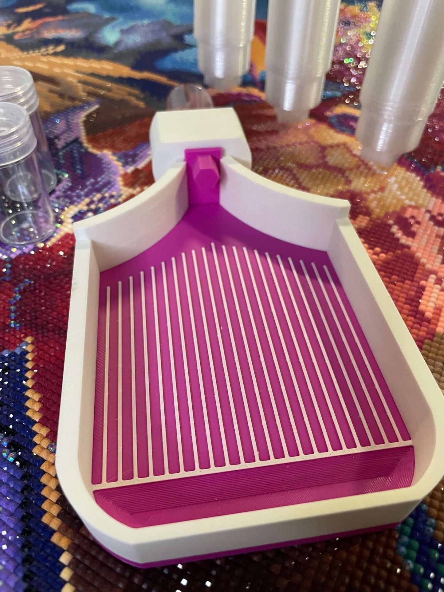 Screw & Shake, Diamond Art Tray With Screw in Drill Container Capability - Who Needs Funnels? Not You!