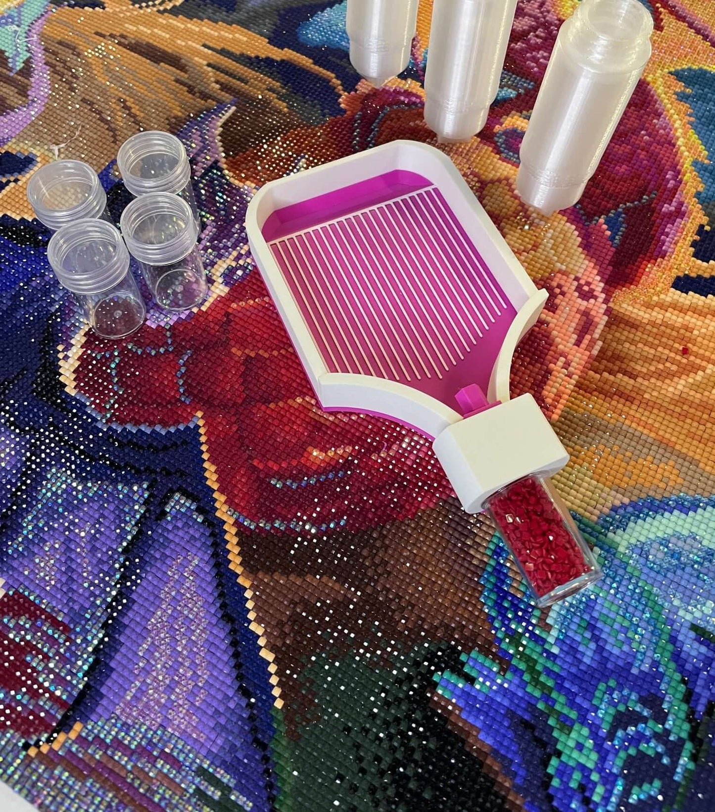 Screw & Shake, Diamond Art Tray With Screw in Drill Container Capability - Who Needs Funnels? Not You!