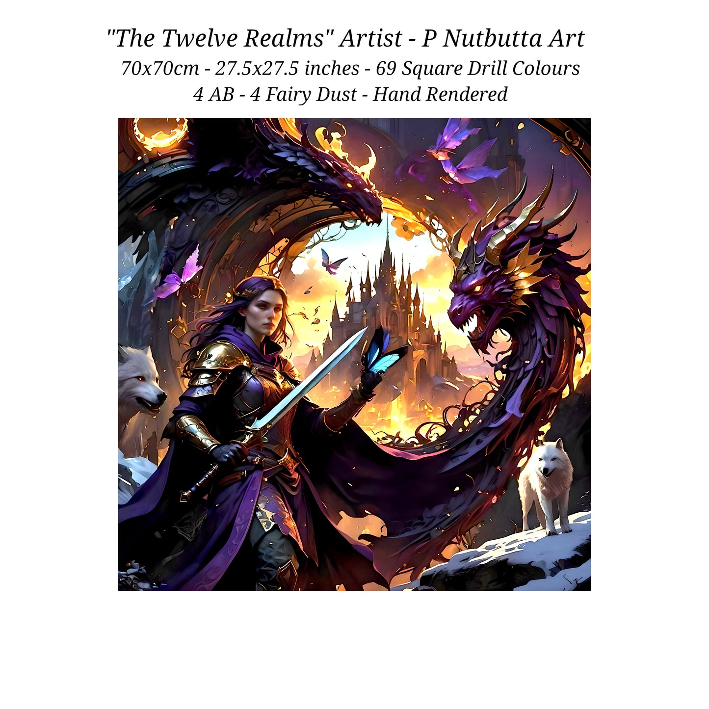 The Twelve Realms Fantasy Sparkills Hand Rendered Square Drill Diamond Art Painting 70x70cm 27.5x27.5 inch