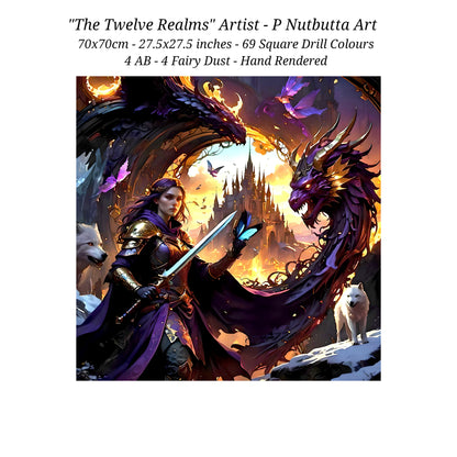 The Twelve Realms Fantasy Sparkills Hand Rendered Square Drill Diamond Art Painting 70x70cm 27.5x27.5 inch