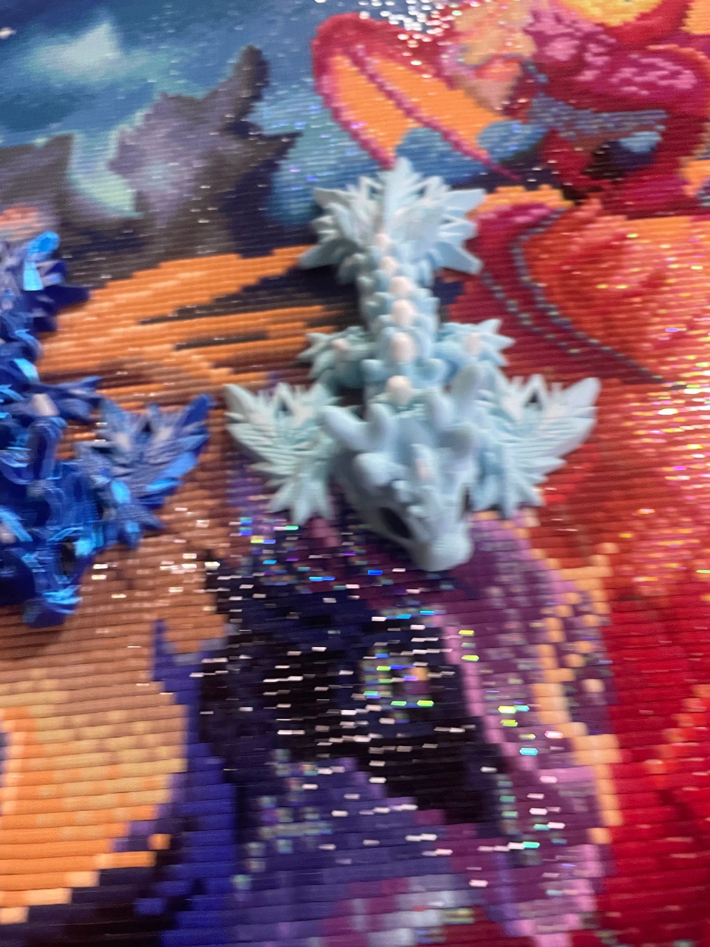 Diamond Painters Little Mates Dragon painting partner, with valentines dragons
