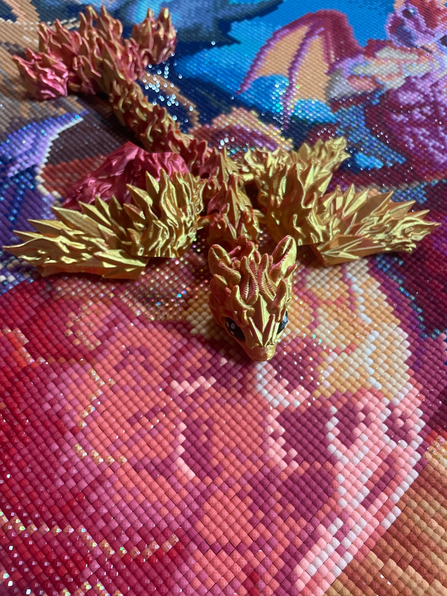 Diamond Painters Little Mates Dragon painting partner, with valentines dragons