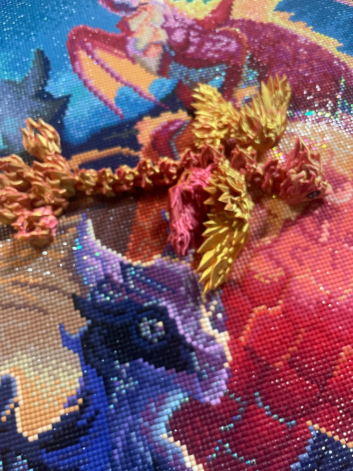 Diamond Painters Little Mates Dragon painting partner, with valentines dragons