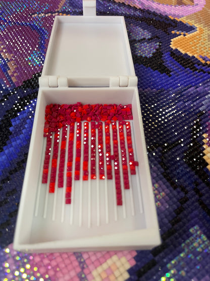 Flippas Diamond Art Drill Container Tray Storage System With 18 Hinged Clip Trays and Stackable Storage!