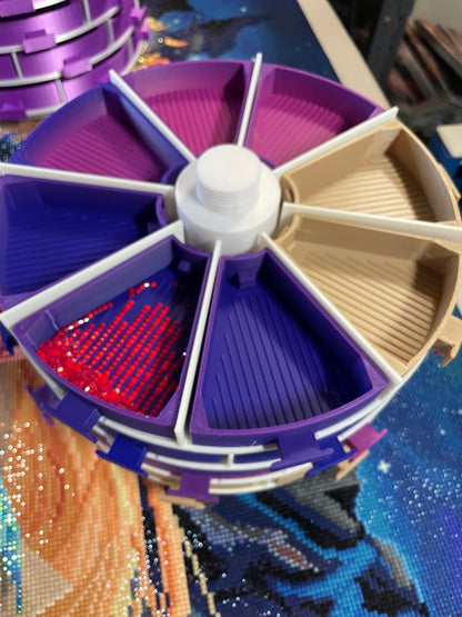 Octodrilly Diamond Art Rotating Tray Tower for Confetti Eight Trays a Level Add levels as Needed
