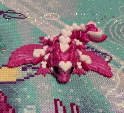 Diamond Painters Little Mates Dragon painting partner, with valentines dragons