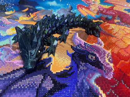 Diamond Painters Little Mates Dragon painting partner, with valentines dragons