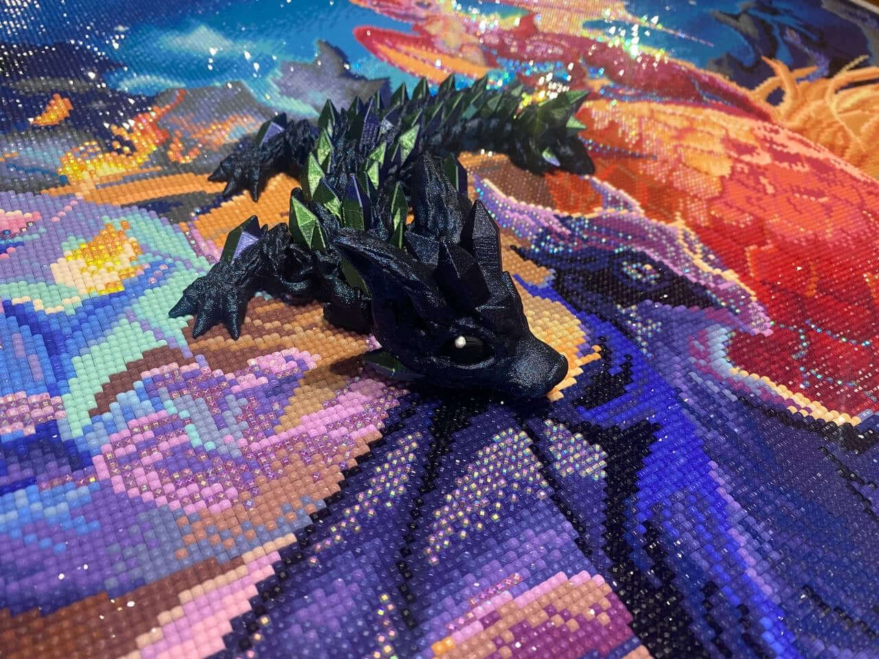 Diamond Painters Little Mates Dragon painting partner, with valentines dragons