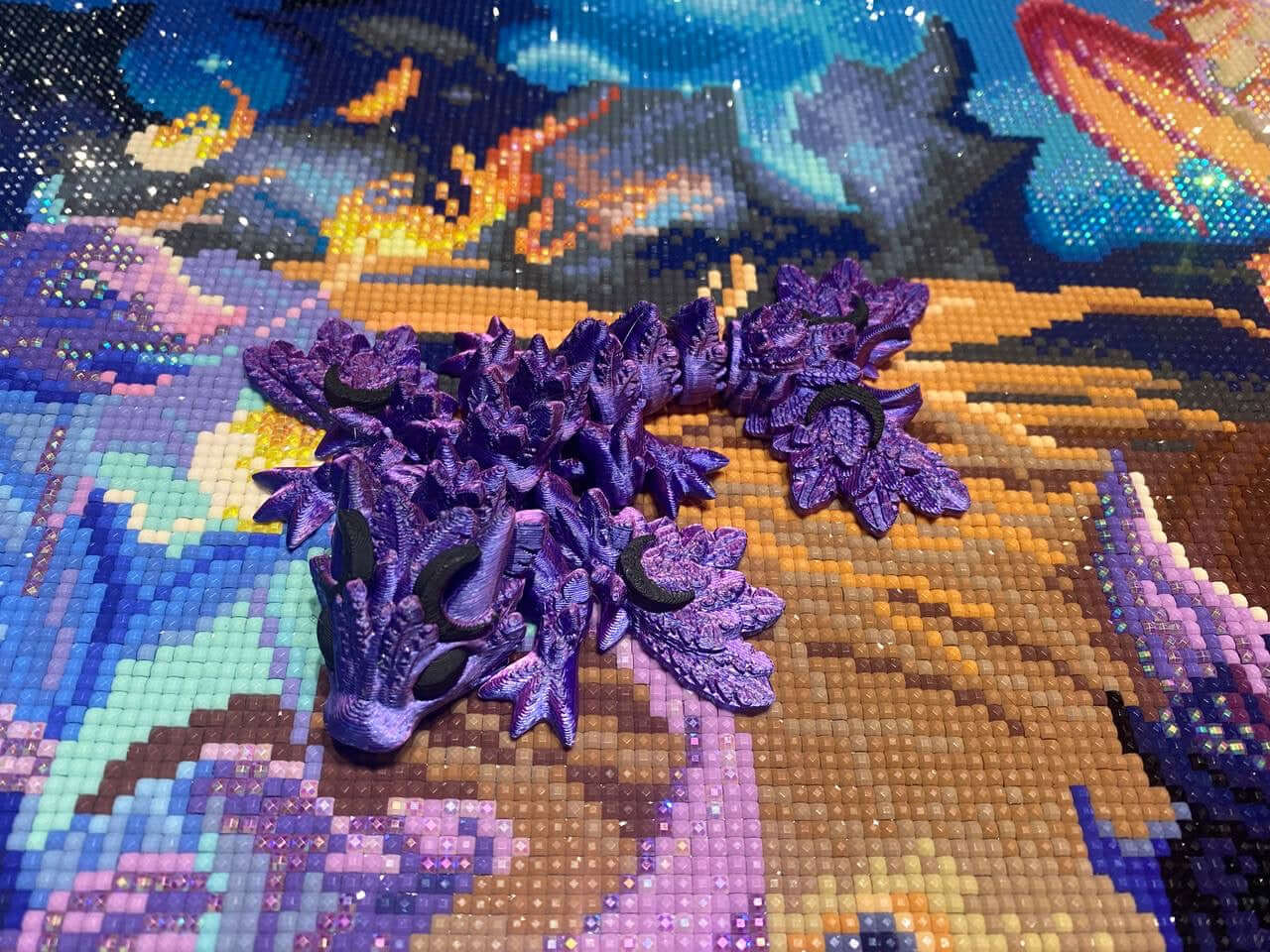 Diamond Painters Little Mates Dragon painting partner, with valentines dragons