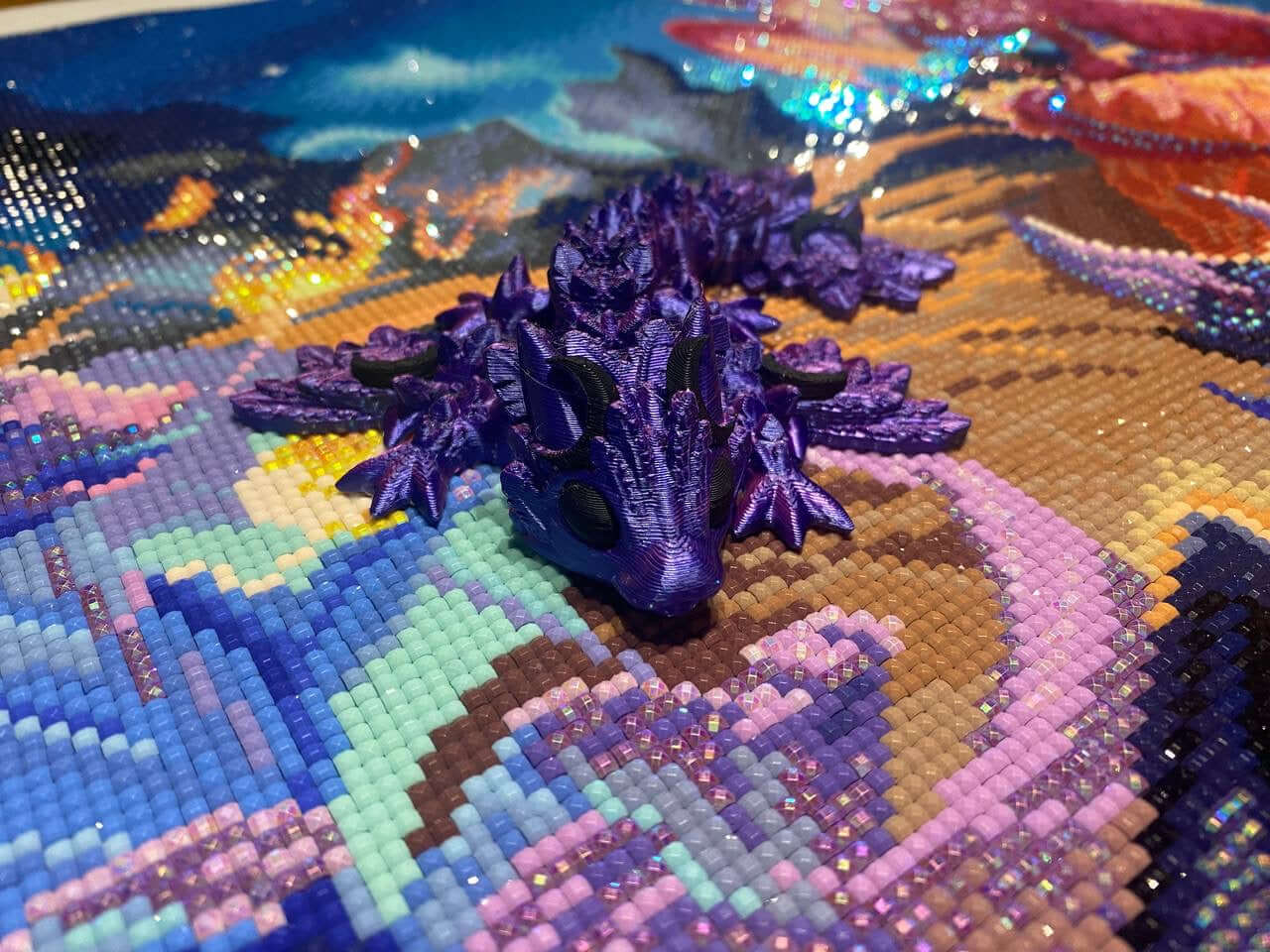 Diamond Painters Little Mates Dragon painting partner, with valentines dragons