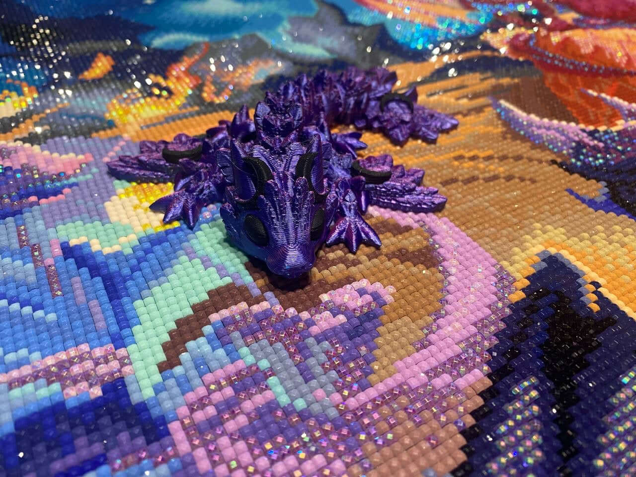 Diamond Painters Little Mates Dragon painting partner, with valentines dragons
