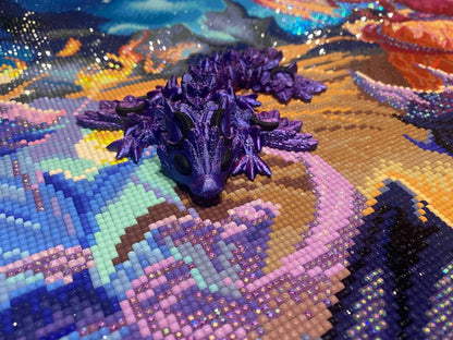 Diamond Painters Little Mates Dragon painting partner, with valentines dragons