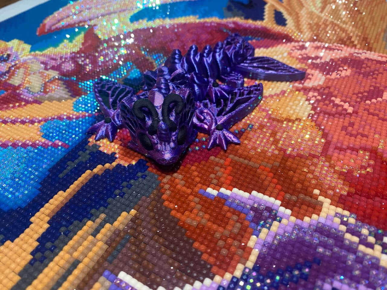 Diamond Painters Little Mates Dragon painting partner, with valentines dragons
