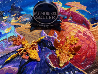 Diamond Painters Little Mates Dragon painting partner, with valentines dragons