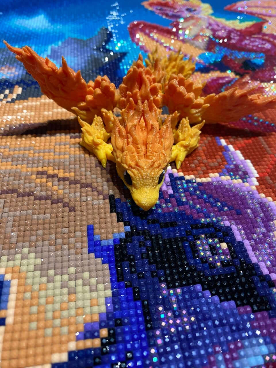 Diamond Painters Little Mates Dragon painting partner, with valentines dragons