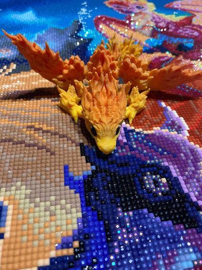 Diamond Painters Little Mates Dragon painting partner, with valentines dragons