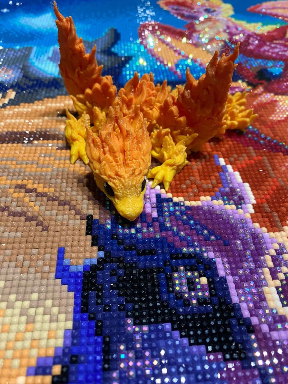 Diamond Painters Little Mates Dragon painting partner, with valentines dragons