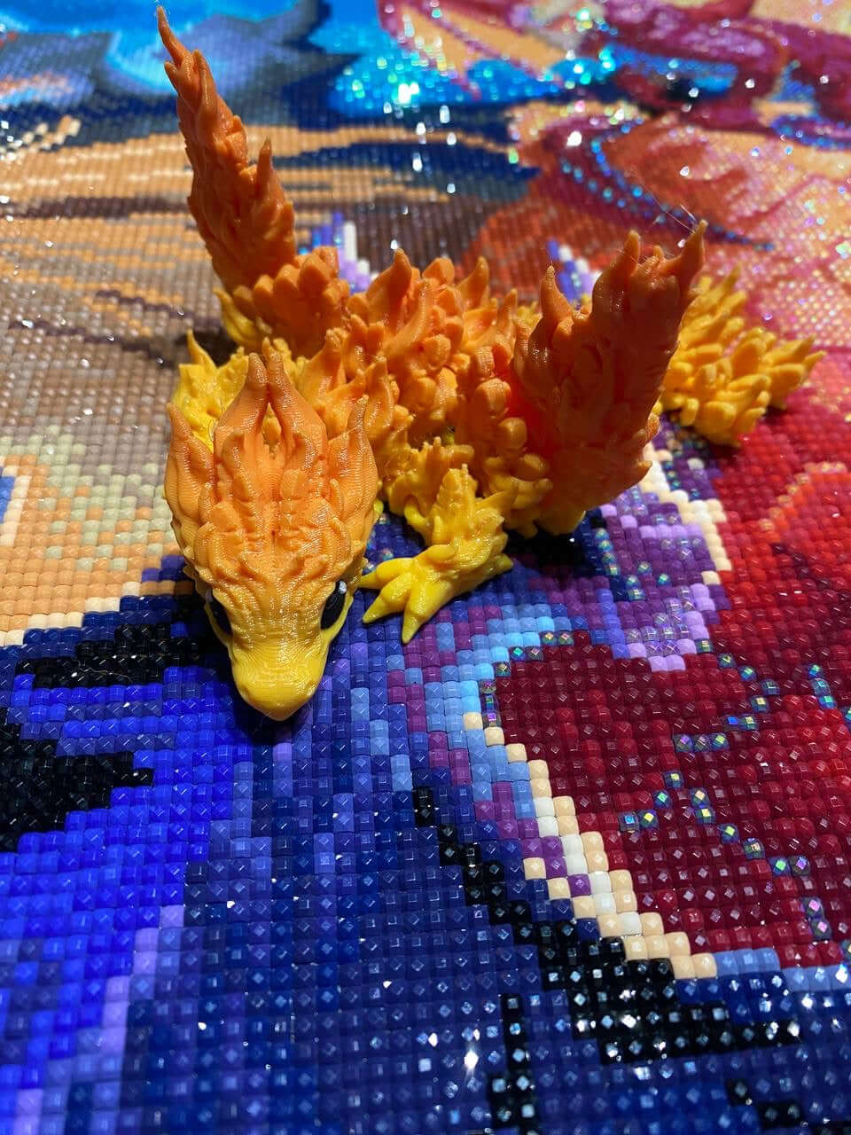 Diamond Painters Little Mates Dragon painting partner, with valentines dragons