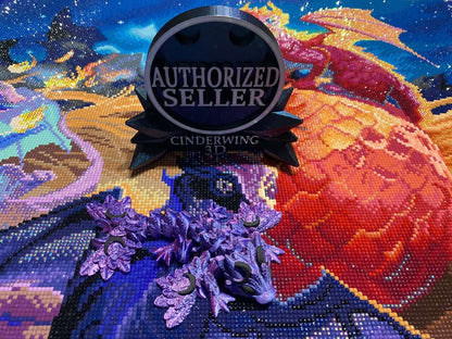 Diamond Painters Little Mates Dragon painting partner, with valentines dragons