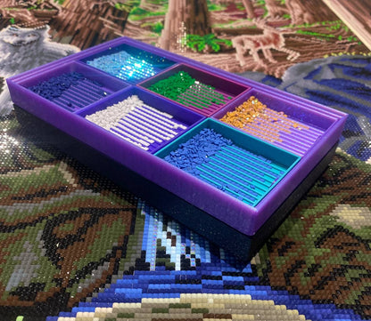 Stapelbares Konfetti-Diamantkunst-Tablett, sieben Tabletts in einem für Diamantmalerei