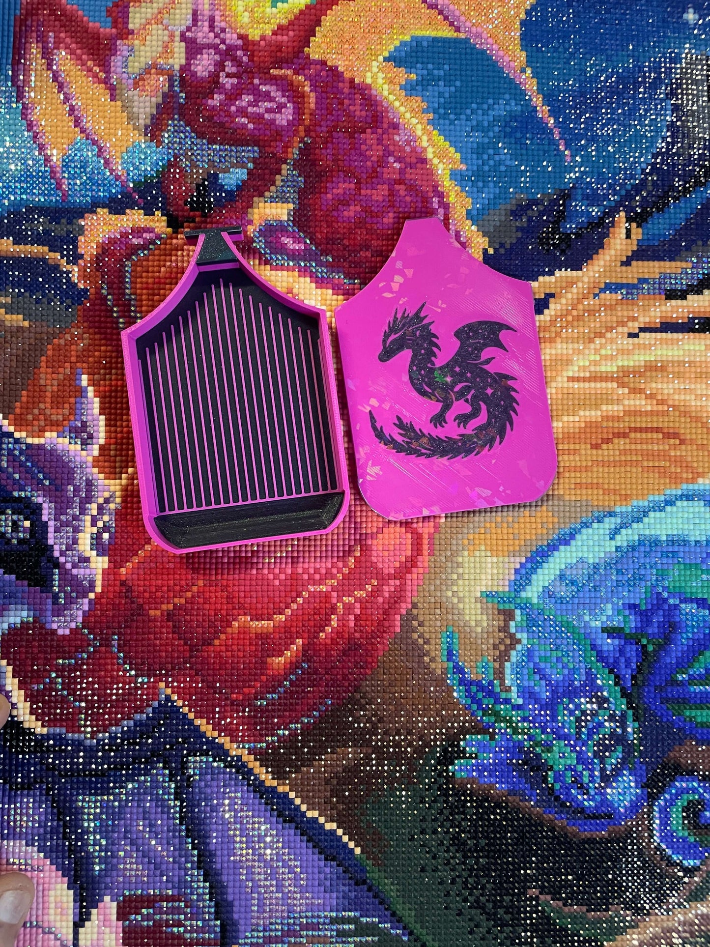 Space Dragonlings Diamond Art Tray, Galactic Sparkle Holder, For Diamond Painting Fans, Perfect Craft Gift