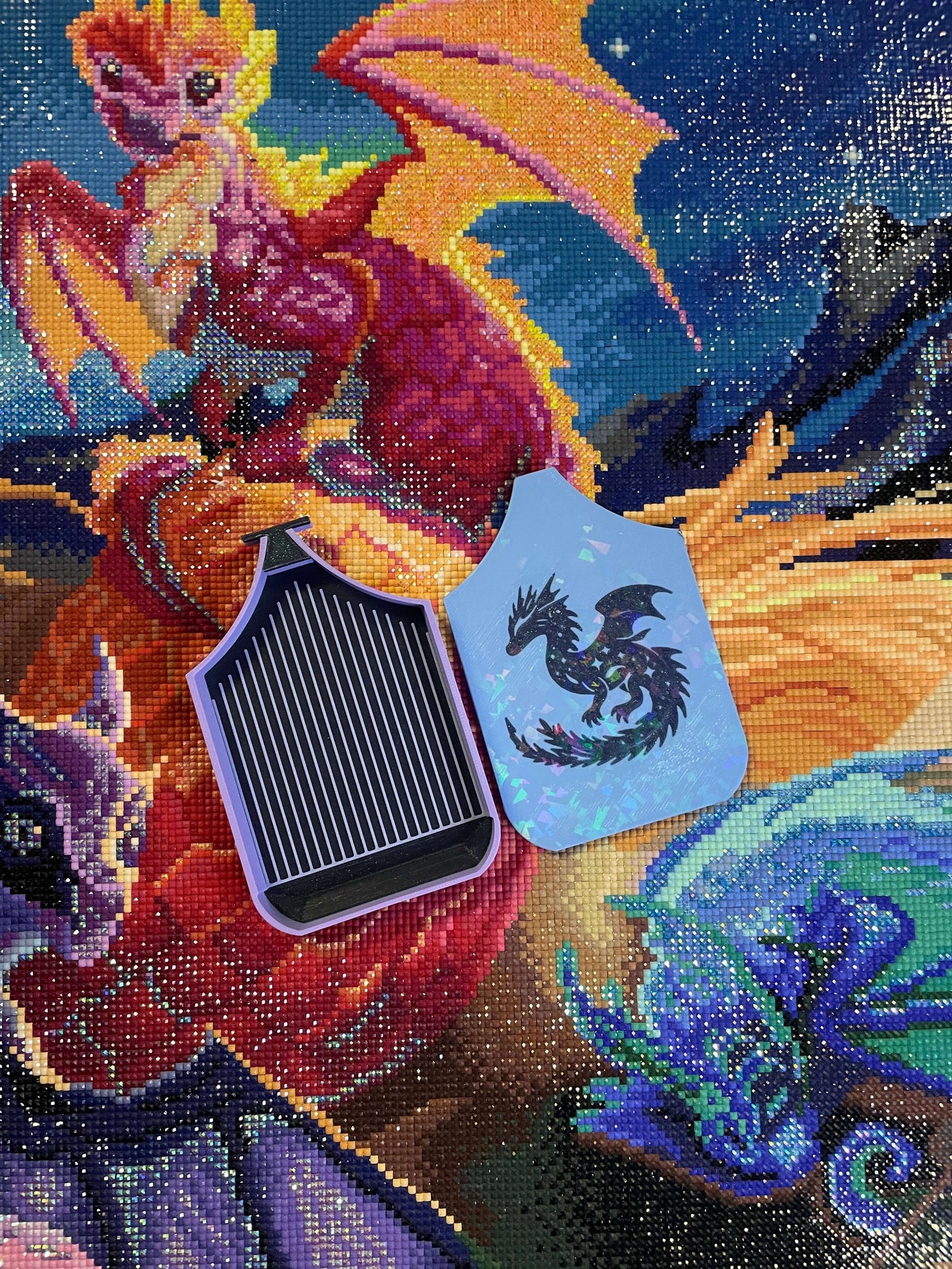 Space Dragonlings Diamond Art Tray, Galactic Sparkle Holder, For Diamond Painting Fans, Perfect Craft Gift