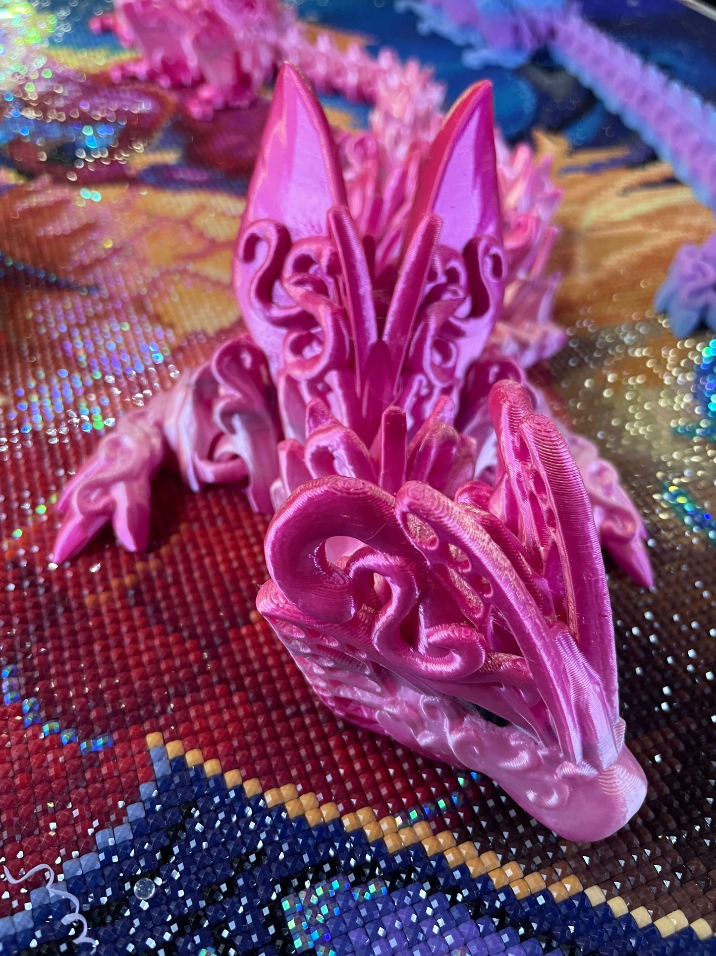 Diamond Painters Little Mates Dragon painting partner, with valentines dragons