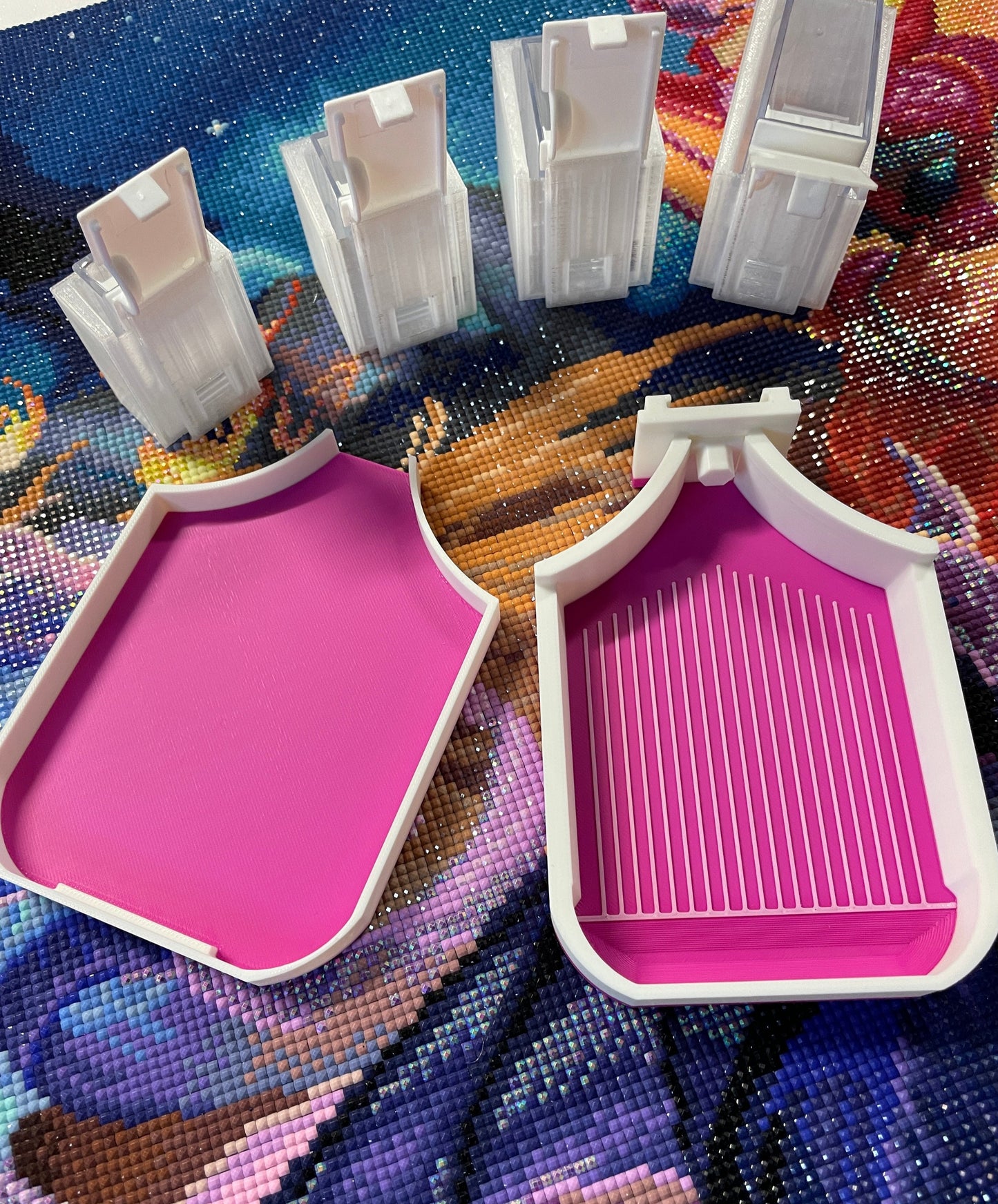 Sliders Diamond Art Tray With Slide in Drill Container Capability For Elizabeth Ward Containers! - Who Needs Funnels? Not You!