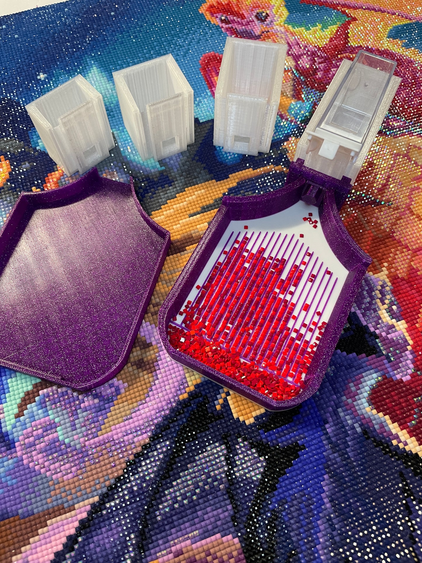 Sliders Diamond Art Tray With Slide in Drill Container Capability For Elizabeth Ward Containers! - Who Needs Funnels? Not You!