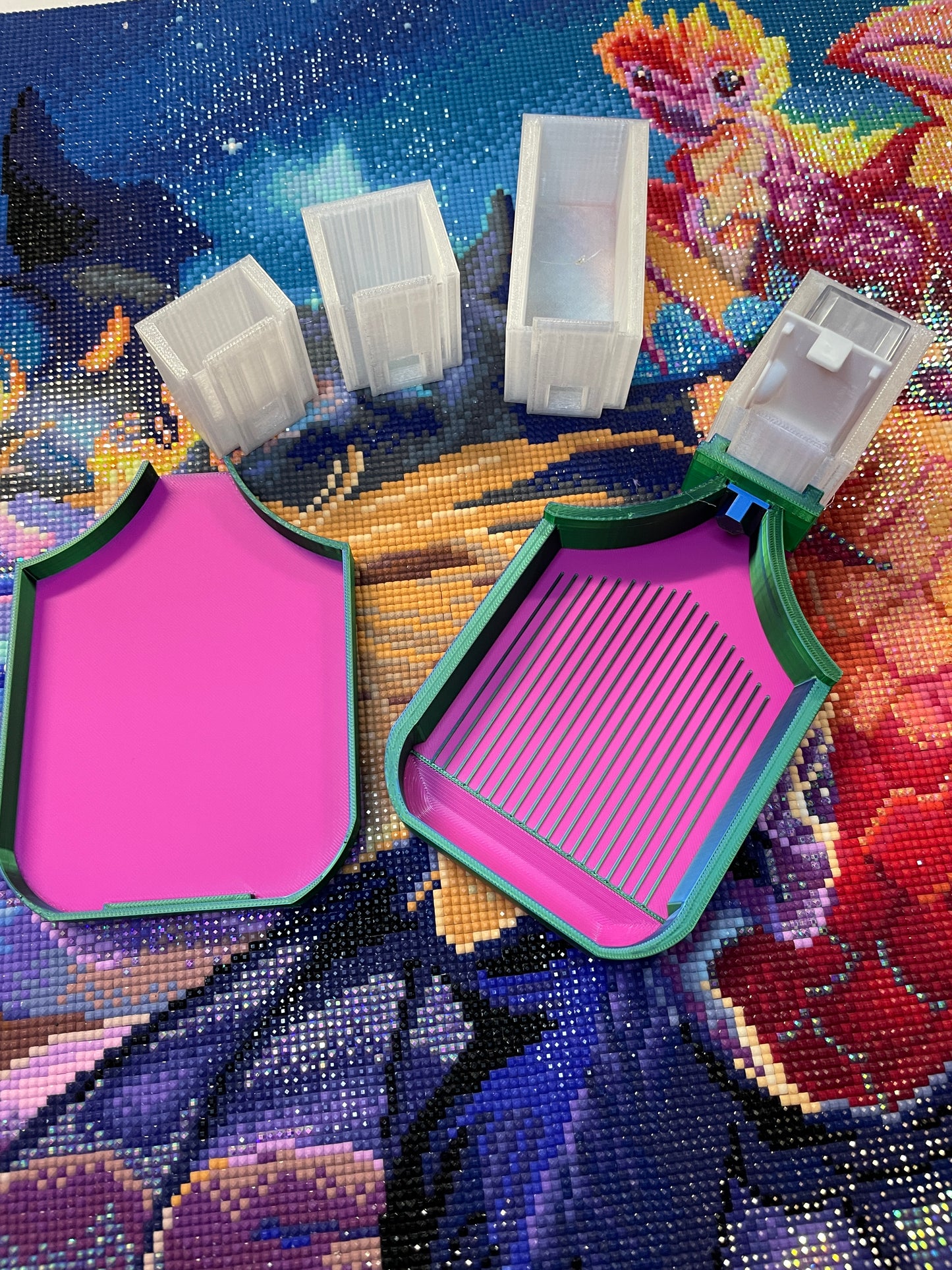 Sliders Diamond Art Tray With Slide in Drill Container Capability For Elizabeth Ward Containers! - Who Needs Funnels? Not You!