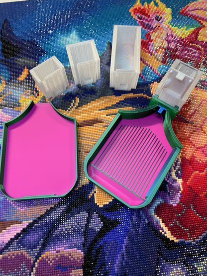 Sliders Diamond Art Tray With Slide in Drill Container Capability For Elizabeth Ward Containers! - Who Needs Funnels? Not You!