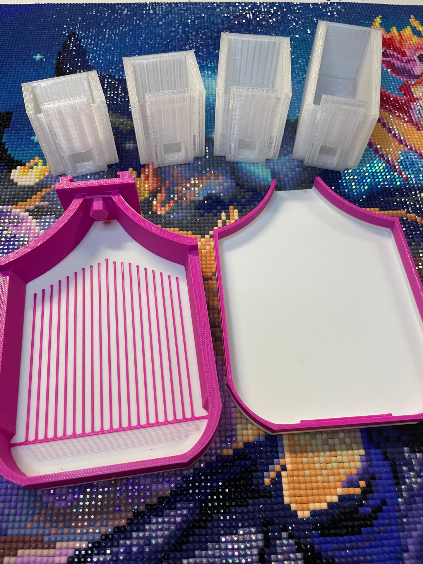 Sliders Diamond Art Tray With Slide in Drill Container Capability For Elizabeth Ward Containers! - Who Needs Funnels? Not You!