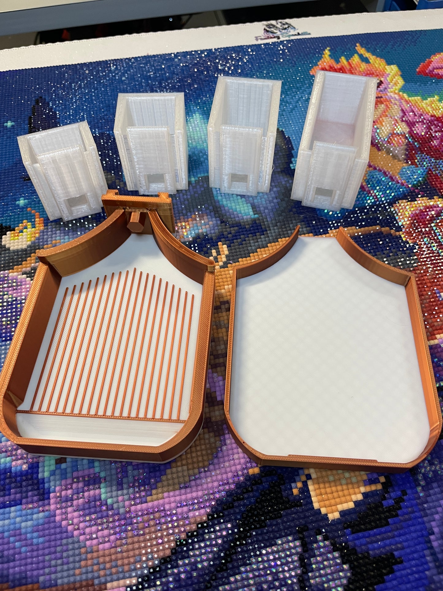 Sliders Diamond Art Tray With Slide in Drill Container Capability For Elizabeth Ward Containers! - Who Needs Funnels? Not You!