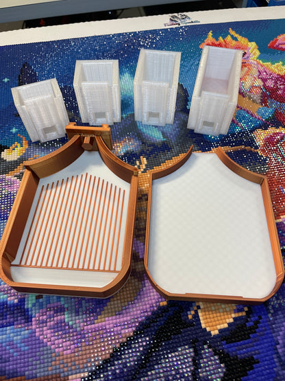 Sliders Diamond Art Tray With Slide in Drill Container Capability For Elizabeth Ward Containers! - Who Needs Funnels? Not You!