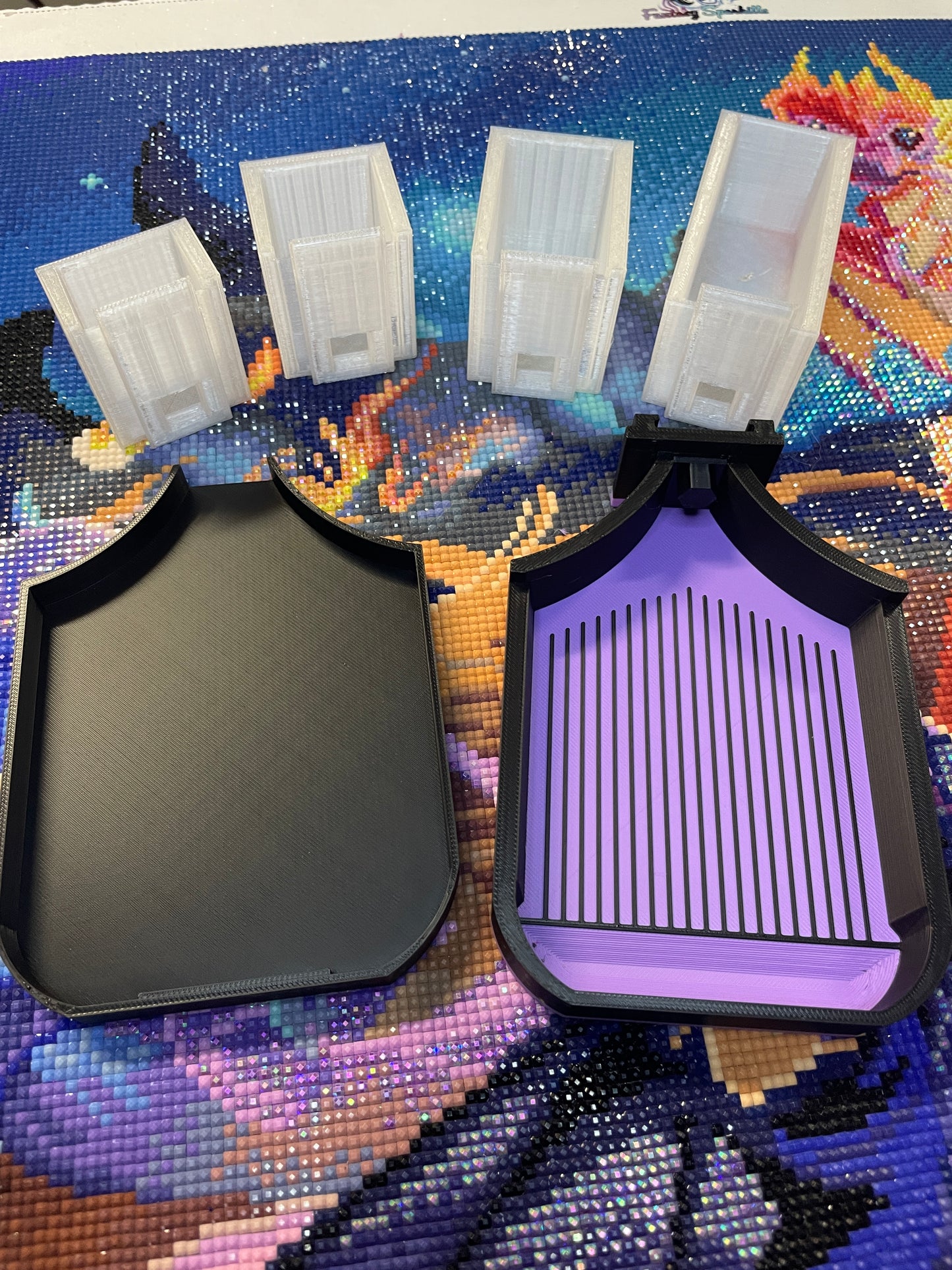 Sliders Diamond Art Tray With Slide in Drill Container Capability For Elizabeth Ward Containers! - Who Needs Funnels? Not You!