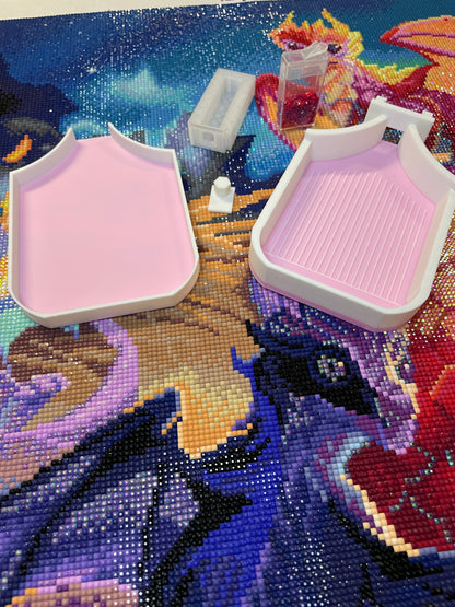 Plateau Diamond Art de luxe aux couleurs de soie pour points de diamant, peinture 5d, forets de peinture au diamant