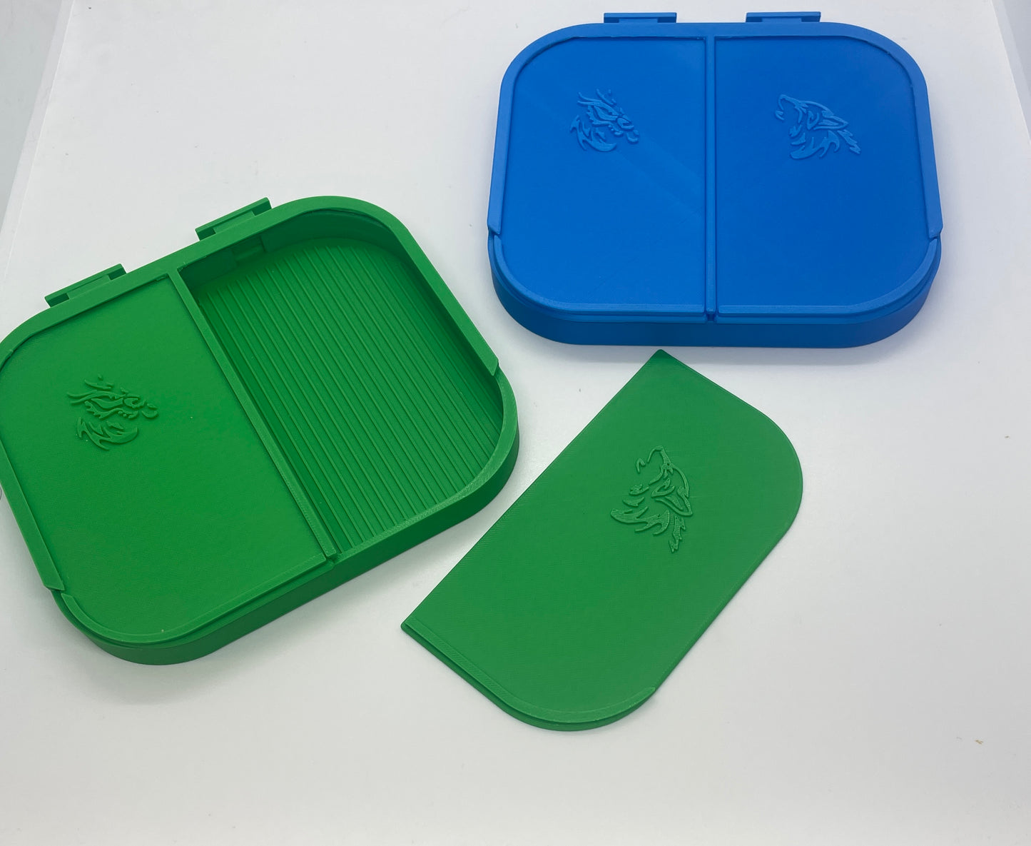 Double Dragon Dual Diamond Art Tray With Two Separate Sides, Two Stoppers and Two Sliding Lids
