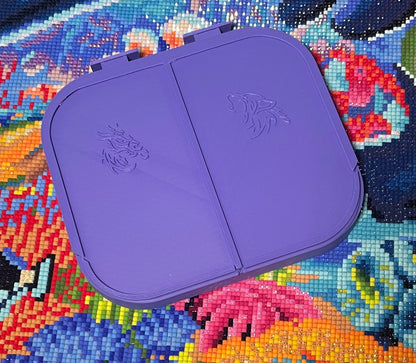 Double Dragon Dual Diamond Art Tray With Two Separate Sides, Two Stoppers and Two Sliding Lids