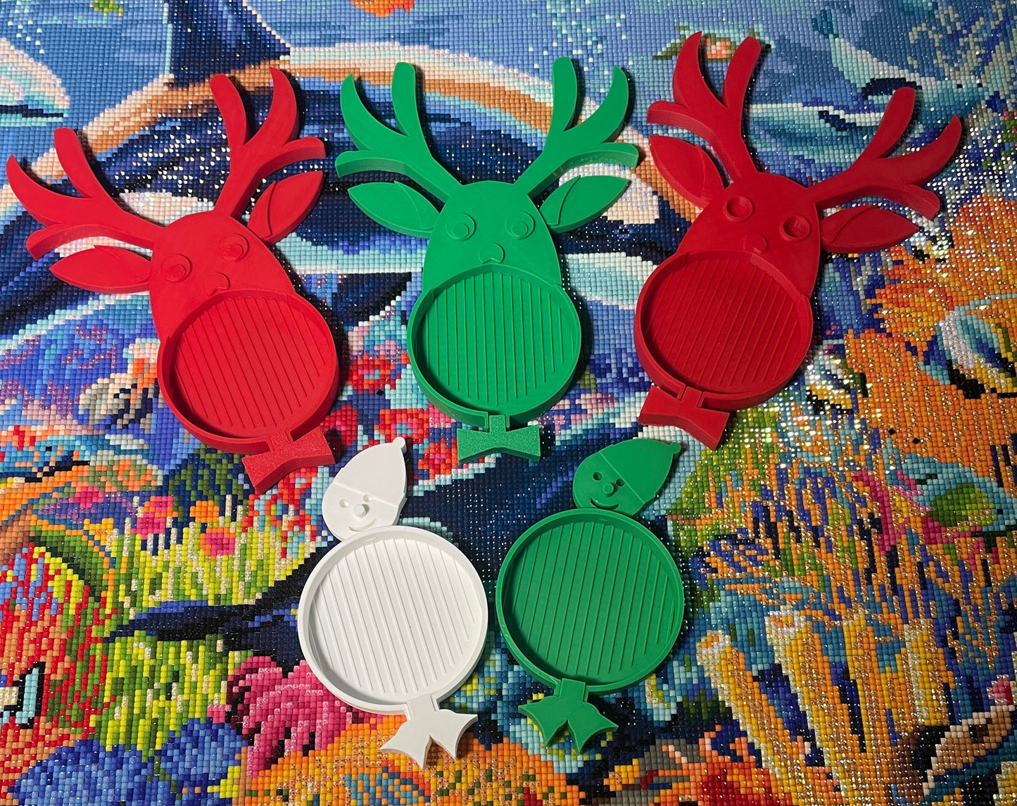 Weihnachts-Diamant-Kunst-Tabletts für weihnachtlichen Diamant-Punkte-Spaß