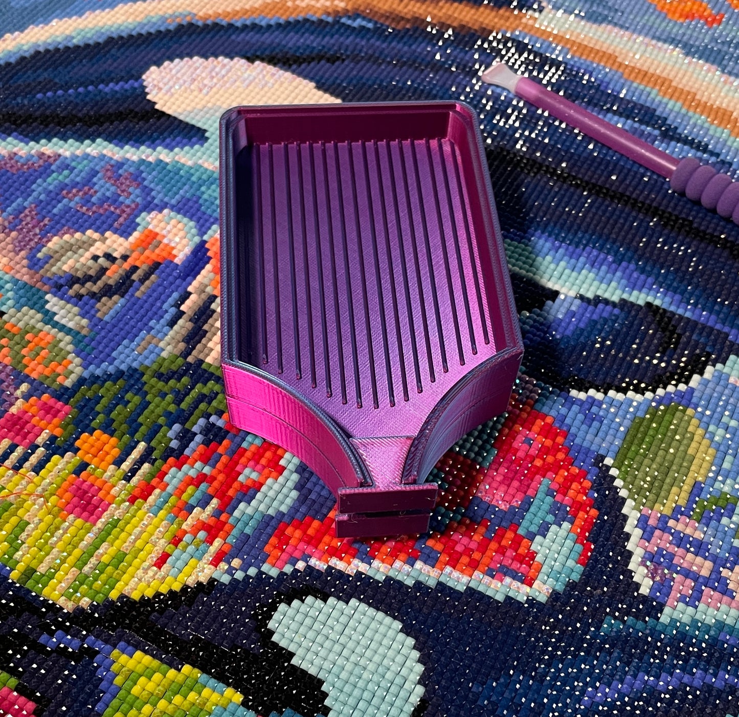 Large Stackable Basic Diamond Art Tray with stopper for Diamond Art, Diamond Dotz drill tray