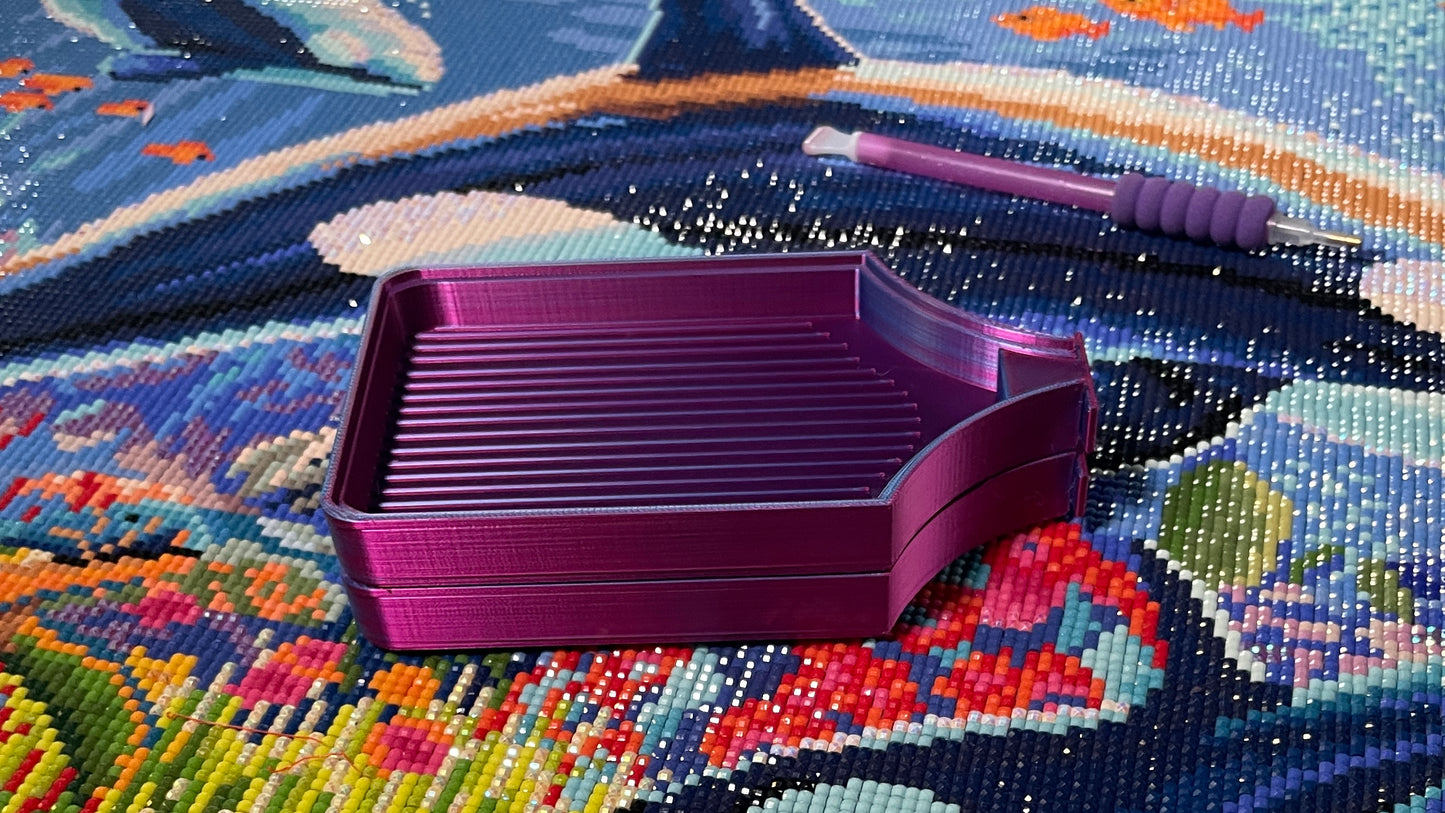 Large Stackable Basic Diamond Art Tray with stopper for Diamond Art, Diamond Dotz drill tray